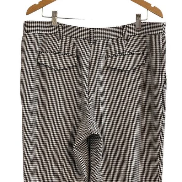 Maeve by Athropologie Houndstooth Wide Leg Flat Front Cuffed Trouser Size 14 NWT - Picture 5 of 9